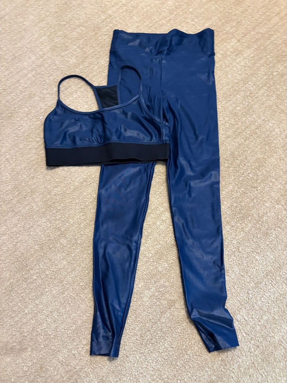 Koral Navy Blue Sports Bra and Leggings Set - SMALLS